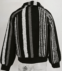 Striped Jacquard Loose Woolen Jacket