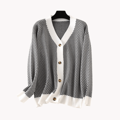 Striped Long Sleeve Knit Sweater