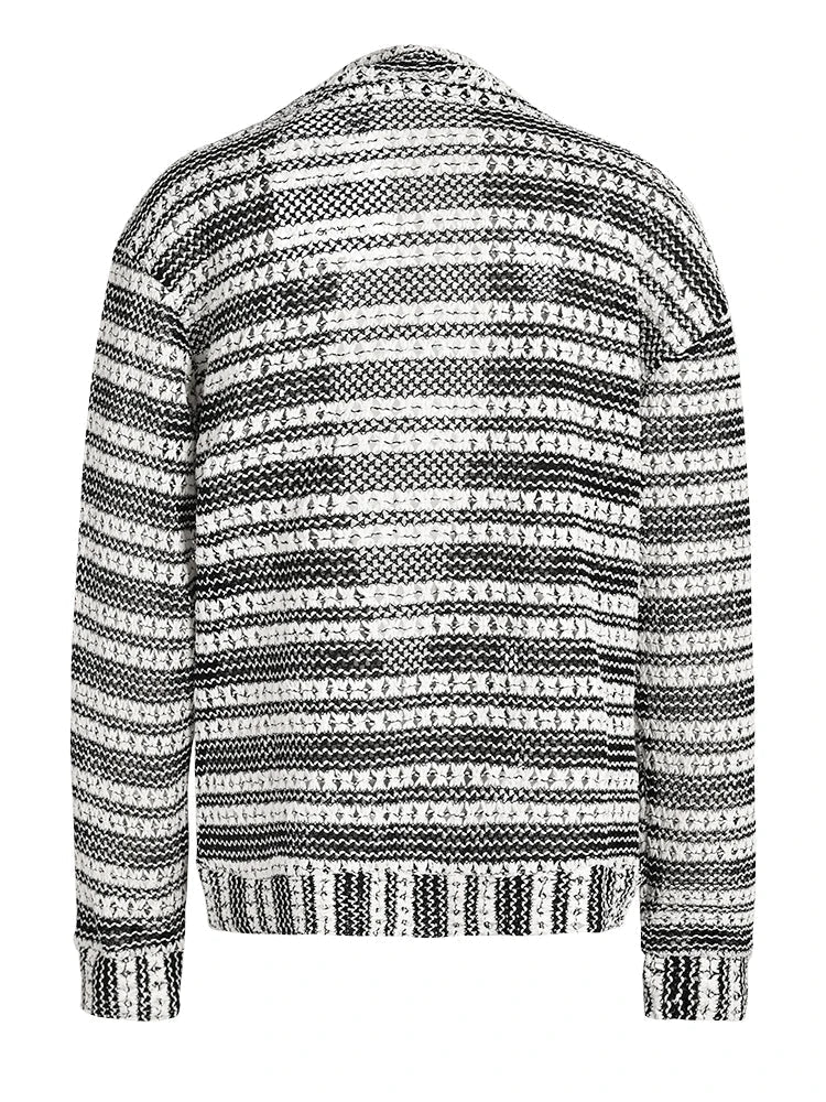 Striped Loose Knit Cardigan