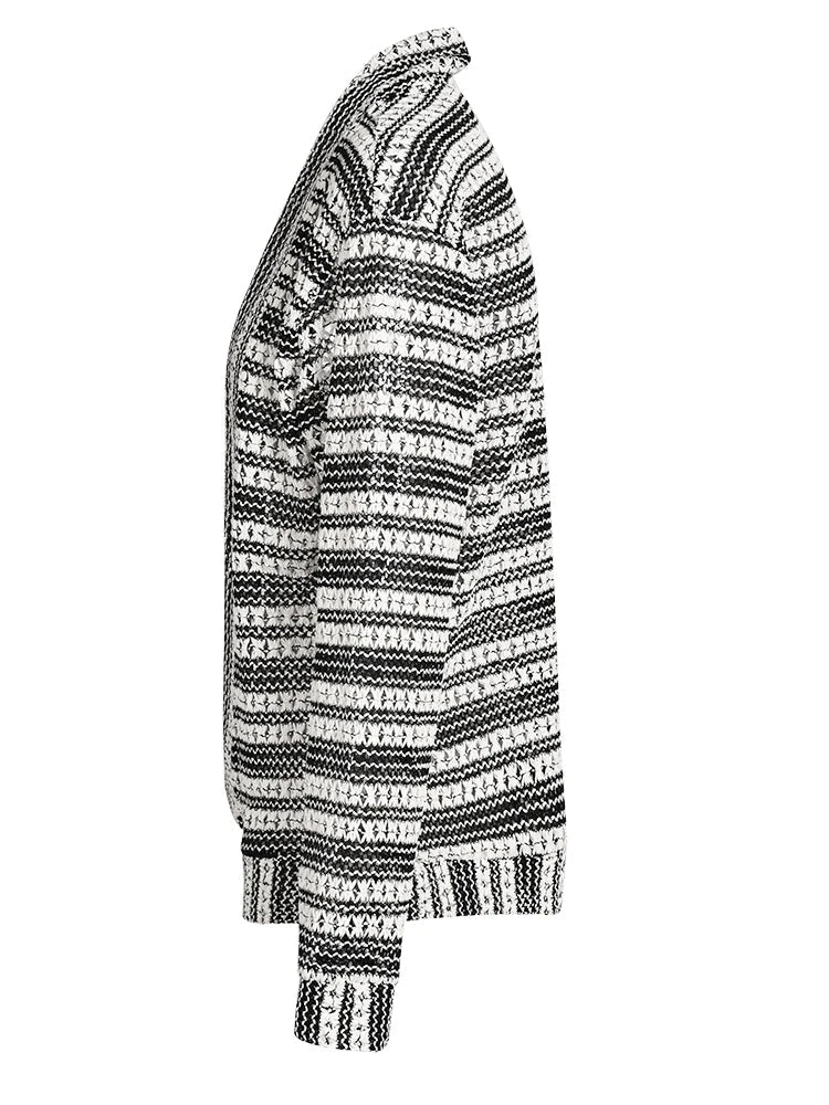 Striped Loose Knit Cardigan