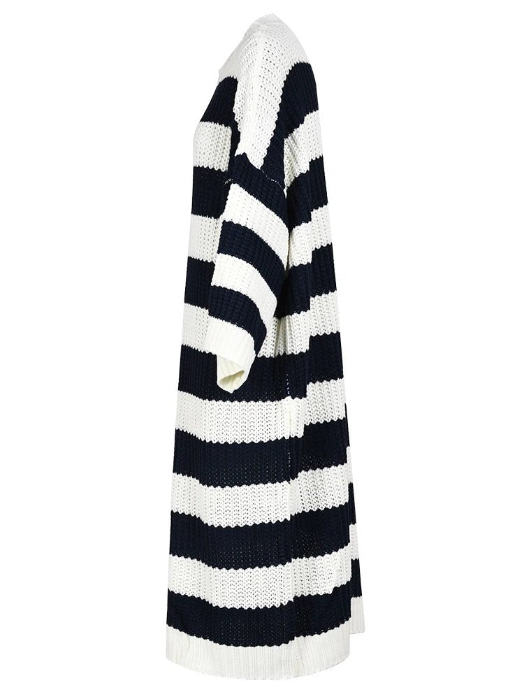Striped Loose Knitted Dress Sweater