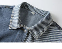 Striped Patchwork Denim Jacket