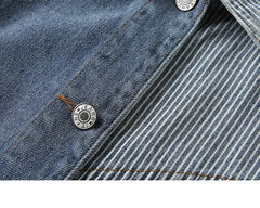 Striped Patchwork Denim Jacket