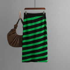 Striped Pencil Knit Skirt