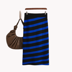 Striped Pencil Knit Skirt