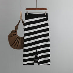 Striped Pencil Knit Skirt