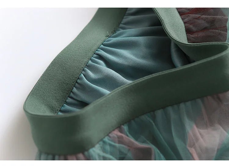 Striped Pleated Tulle Skirt