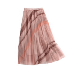 Striped Pleated Tulle Skirt