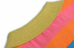 Striped Polo Shirt and Skirt Set