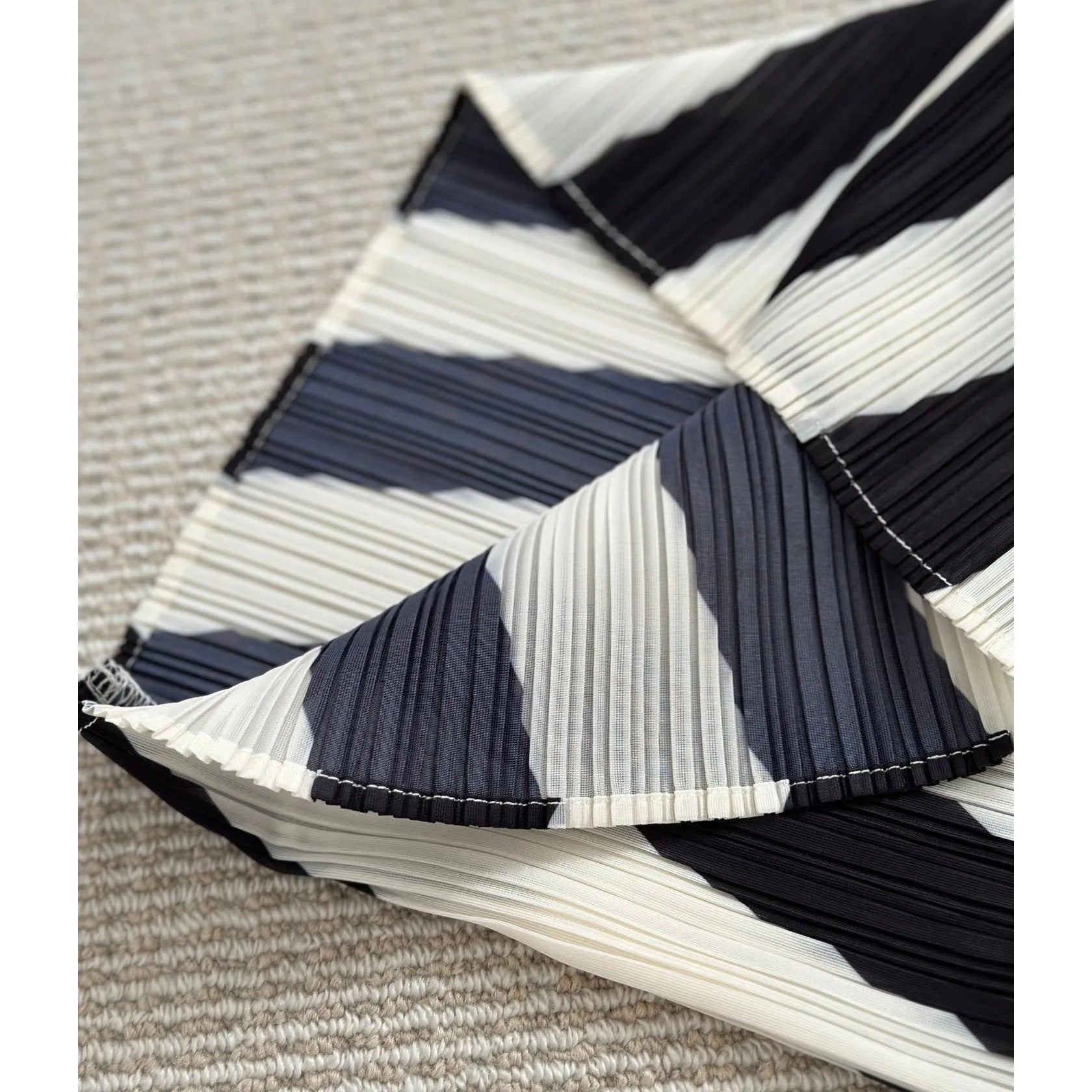 Striped Semi Sheer Midi Skirt