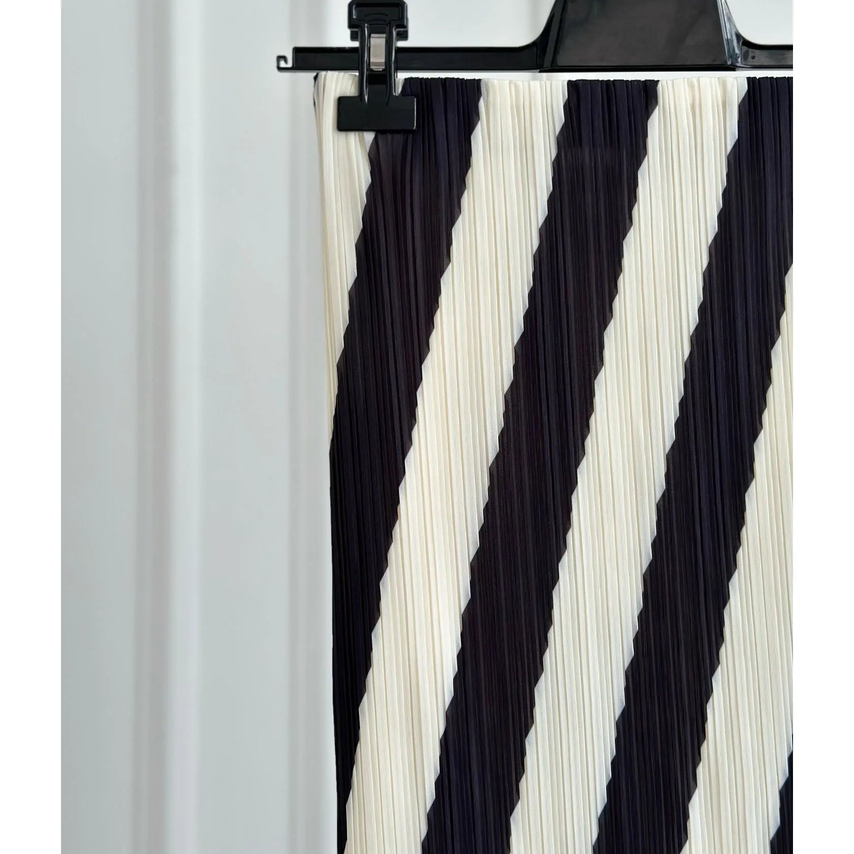 Striped Semi Sheer Midi Skirt