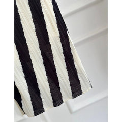 Striped Semi Sheer Midi Skirt