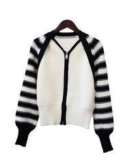Striped Sleeves Knit Sweater