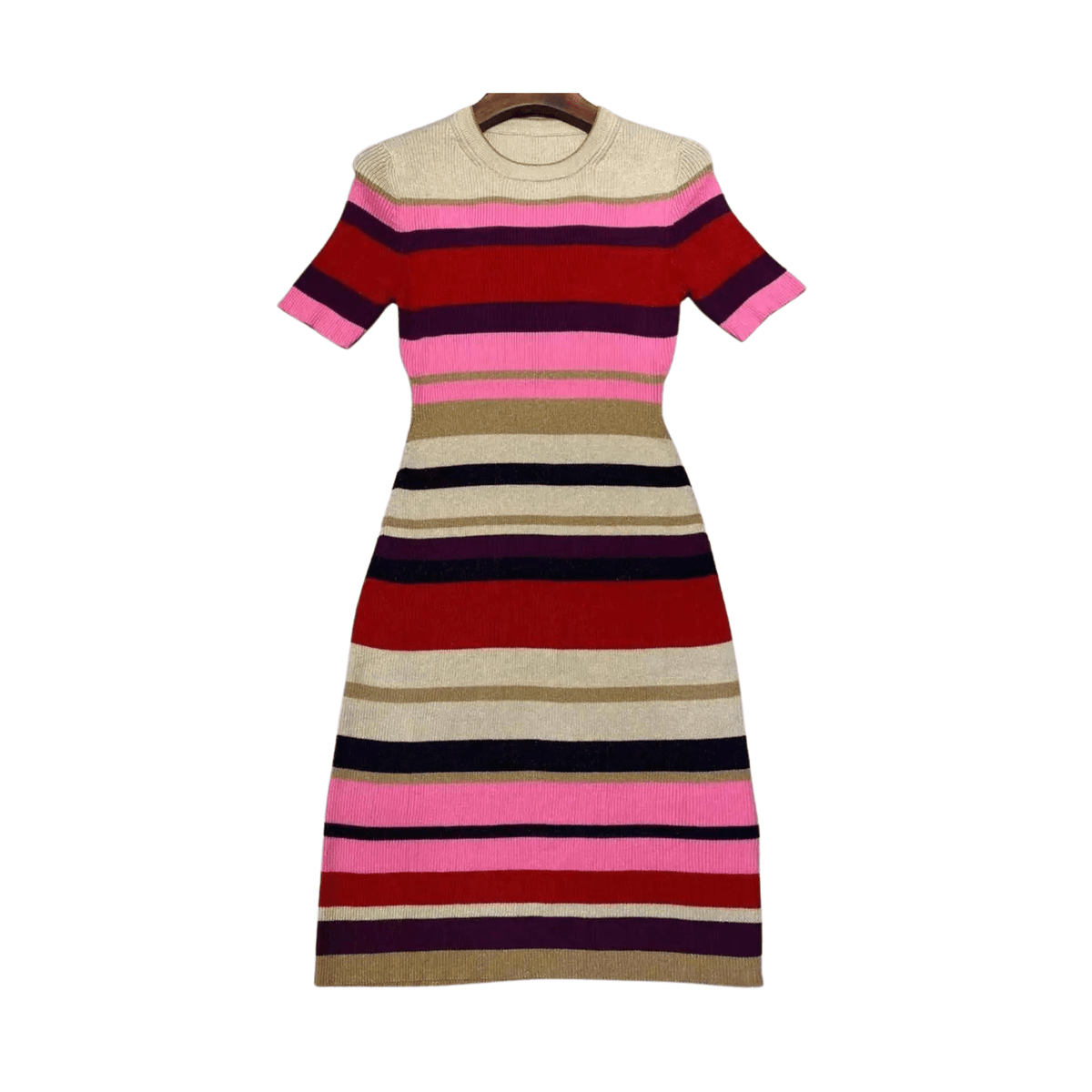 Striped Slim Fit Knit Dress