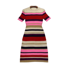 Striped Slim Fit Knit Dress