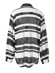Striped Square Cuff Loose Shirt