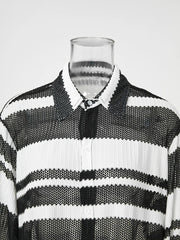 Striped Square Cuff Loose Shirt