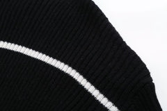 Striped Turtleneck Knit Sweater