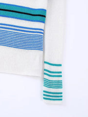 Striped Turtleneck Knitted Sweater