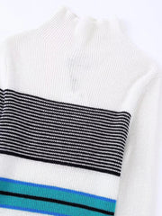 Striped Turtleneck Knitted Sweater