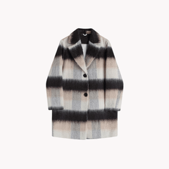 Striped Wool Single Breasted Coat