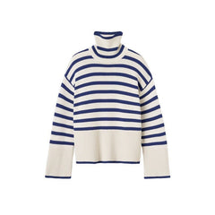 Striped Wool Turtleneck Sweater