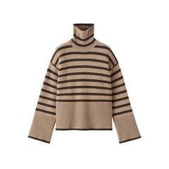 Striped Wool Turtleneck Sweater