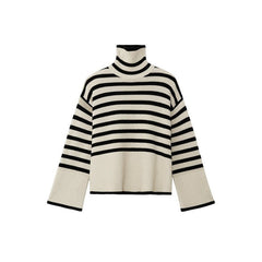 Striped Wool Turtleneck Sweater