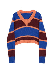 Stripes Cropped Knit Sweater