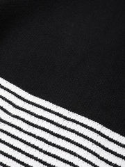 Stripes Mock Cape Knitted Top