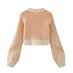 Stripes Round Neck Knitted Sweater