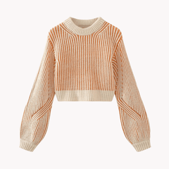 Stripes Round Neck Knitted Sweater
