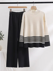 Stripes Sweater+Pants Knit Set