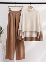 Stripes Sweater+Pants Knit Set
