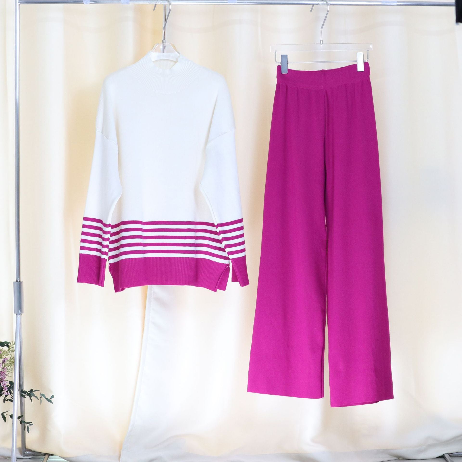 Stripes Sweater+Pants Knit Set