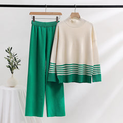 Stripes Sweater+Pants Knit Set