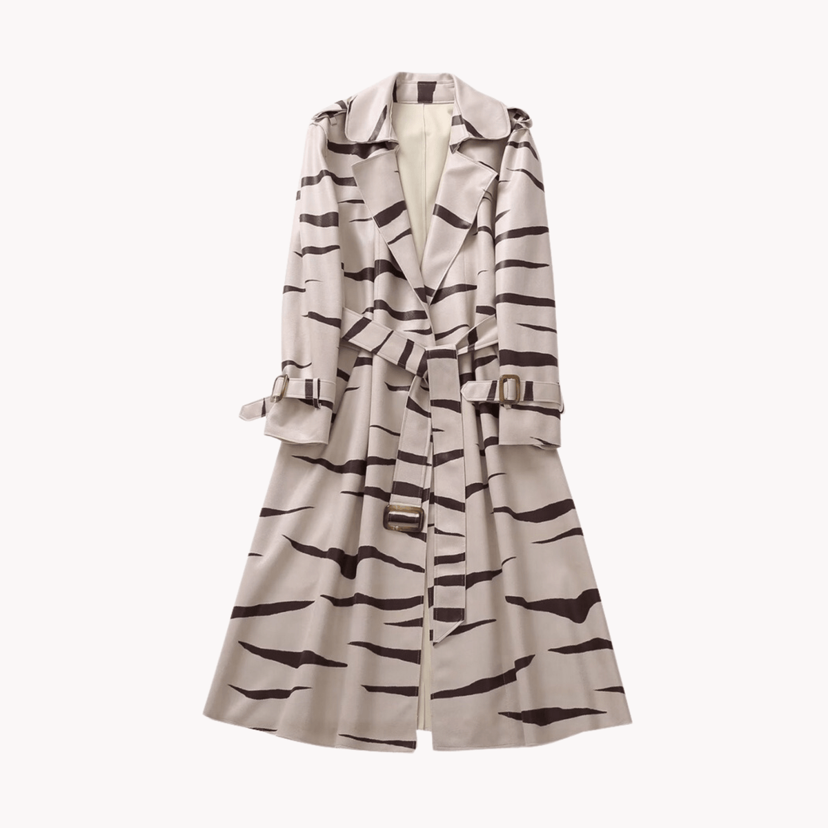 Stripes Turn-down Collar Coat
