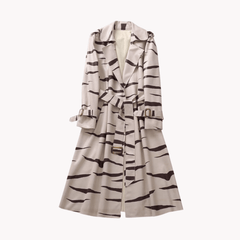 Stripes Turn-down Collar Coat
