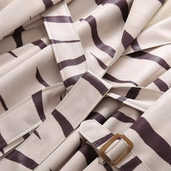 Stripes Turn-down Collar Coat