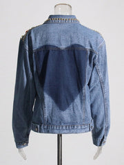 Studded Hollow Out Patchwork Jacket