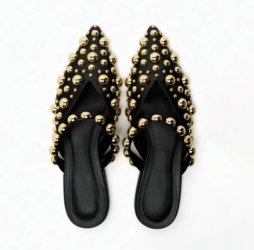 Studded Pointed Flats