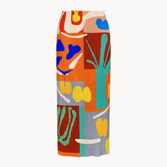 Summer Print Pleated Skirt
