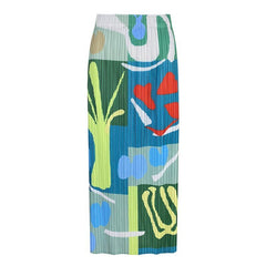 Summer Print Pleated Skirt