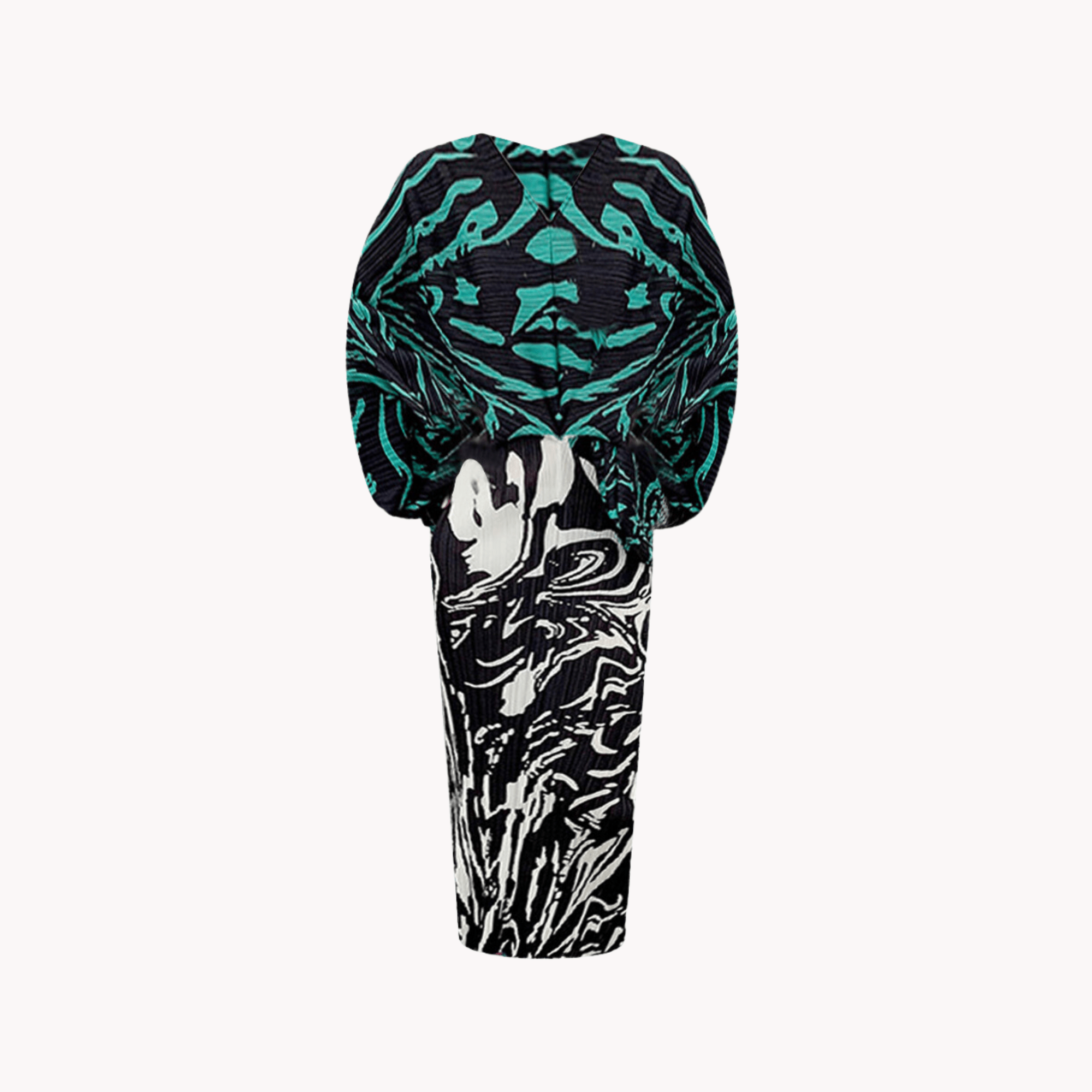Swirl Contrast Pleated Dress - @lalaaarisa