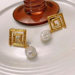 Swirl Faux Pearl Earrings