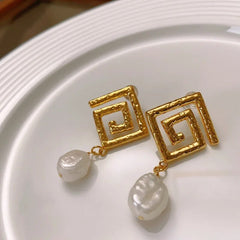 Swirl Faux Pearl Earrings