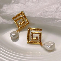 Swirl Faux Pearl Earrings