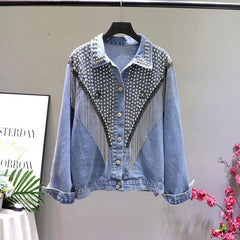 Tassel Bohemian Beading Denim Jacket
