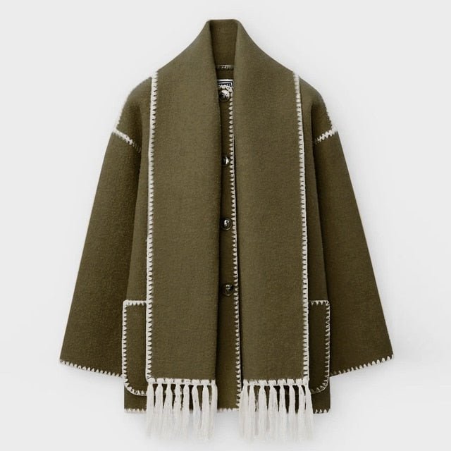 Tassel Scarf Collar Jacket - @mai.clb