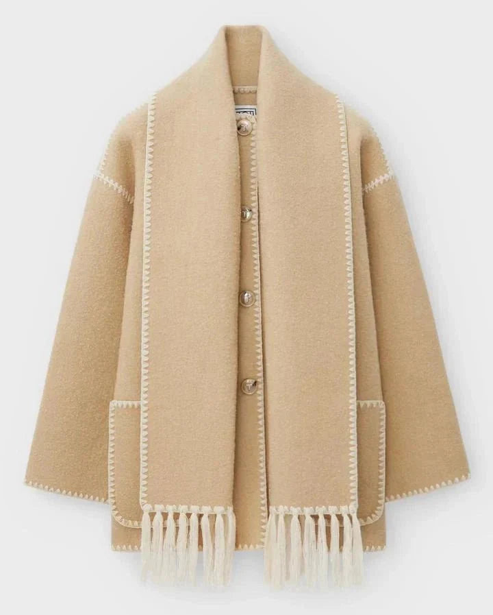 Tassel Scarf Collar Jacket - @mai.clb